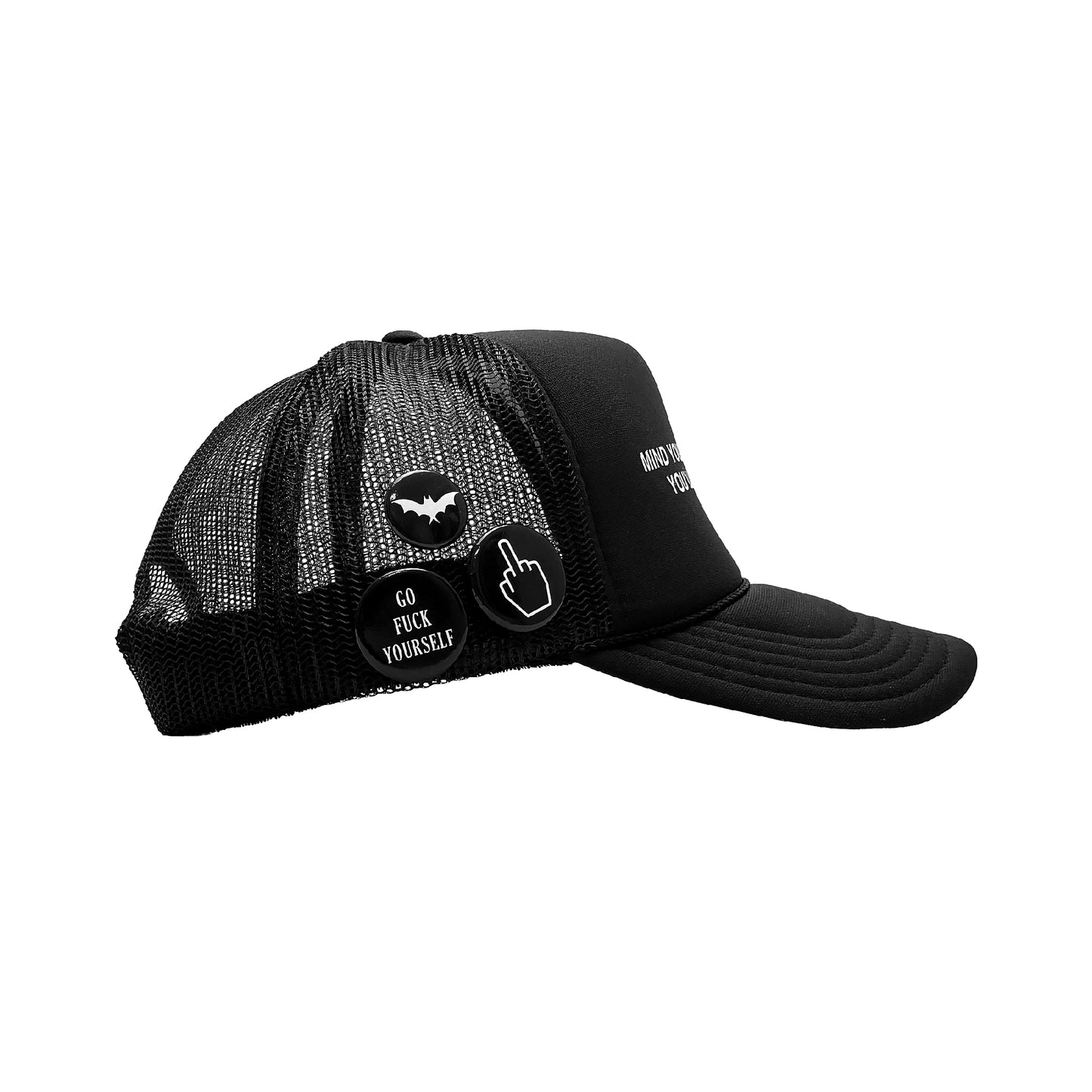 MIND YOUR OWN BUSINESS TRUCKER HAT